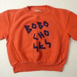 BOBO CHOSES Red Logo Crewneck, Size 2-3 Years